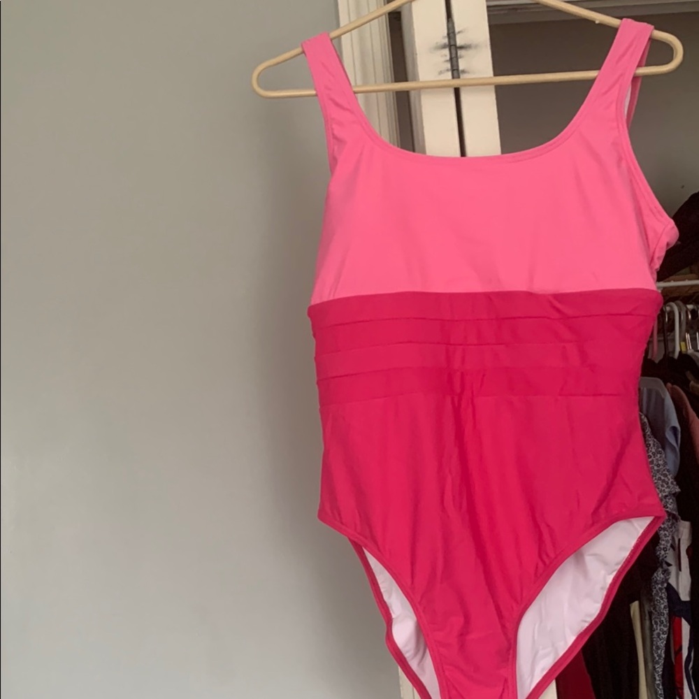 Amazon Essentials Pink One Piece Swimsuit